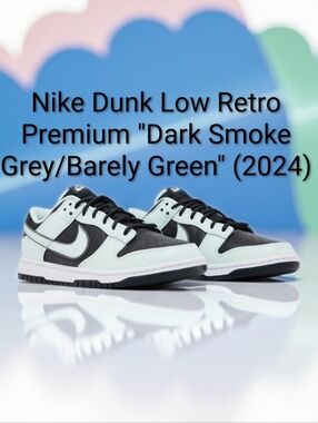 Nike Dunk Low Retro Premium "Dark Smoke Grey/Barely Green" M11.5 EUC W/BOX